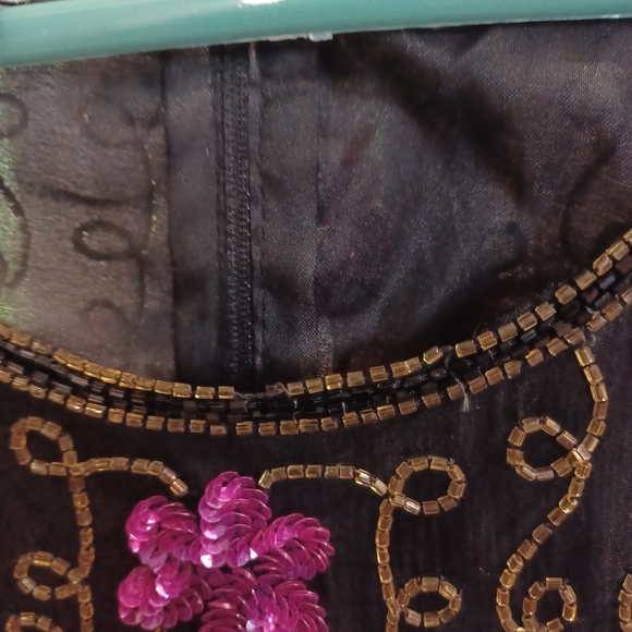 Laurence Kazar Beaded Silk Short Sleeve Top Size 3X - Picture 5 of 13